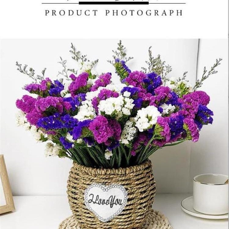 含花篮 云南勿忘我干花花束真花自然风干家居客厅装饰摆设件绢花