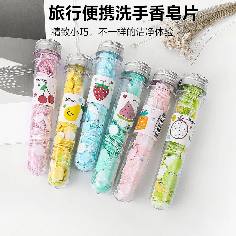 洗片花皂瓣纸手片洗手肥液随身儿童肥皂片学生盒装香片便携式皂纸