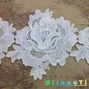 水溶蕾丝花边刺绣条码 涤光丝重工双层贴花连条DIY花边辅料