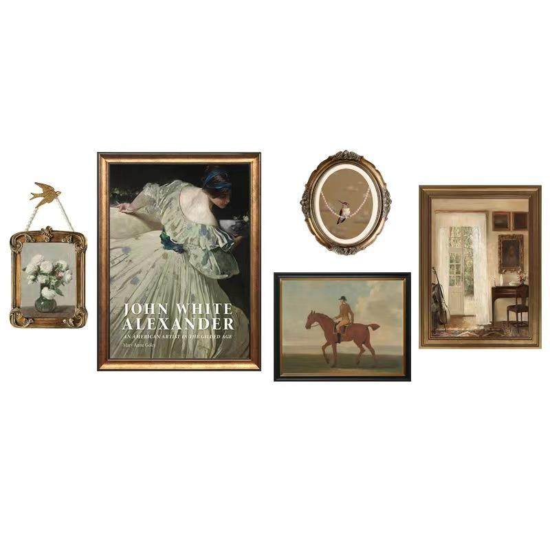 复古客厅组合挂画小众艺术壁画美式沙发后背景墙装饰画轻奢法式画,家居饰品,现代装饰画,淘宝优惠券,粉丝福利购,淘宝优惠卷