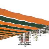 户外球场电动遮阳网手动遮阳帘幼儿园操场露天遮阳网隔热天棚帘