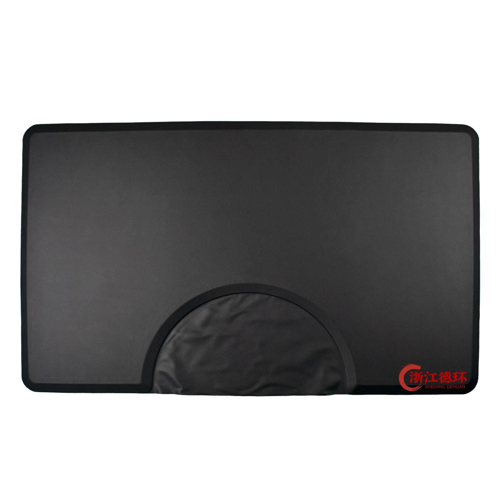 PU90x150x1.8cm理发椅垫抗疲劳沙龙垫防滑耐用黑色半圆形