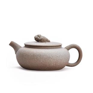 原矿粗陶金蟾茶壶创意家用待客陶瓷泡茶壶单壶复古功夫茶具分茶器