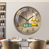 现代简约家用挂钟时尚 钟钟表静音钟表玻璃罩轻奢餐厅客厅挂钟