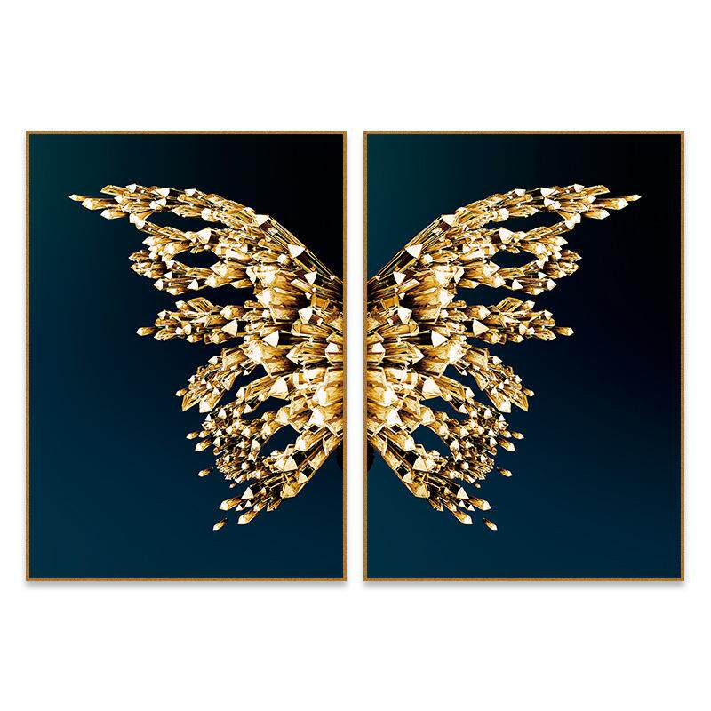 北欧轻奢客厅装饰画餐厅背景墙两联壁画现代简约沙发后面的挂画