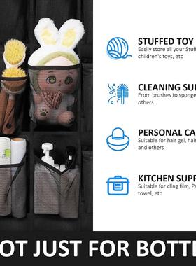 24格黑色门后网布收纳挂袋带4挂钩(ZLP2071115)