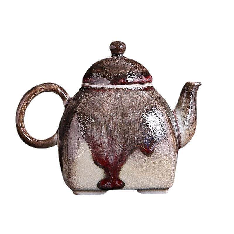 陶瓷柴烧釉茶壶窑变单壶手工功夫茶壶家用球孔过滤禅定壶断水利落,餐饮具,茶壶,淘宝优惠券,粉丝福利购,淘宝优惠卷