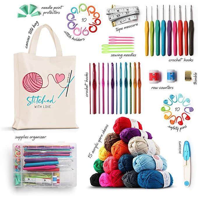 73件套钩针全套工具DIY手工编织针线包含腈纶线收纳包TPR钩针套装,居家布艺,针,淘宝优惠券,粉丝福利购,淘宝优惠卷