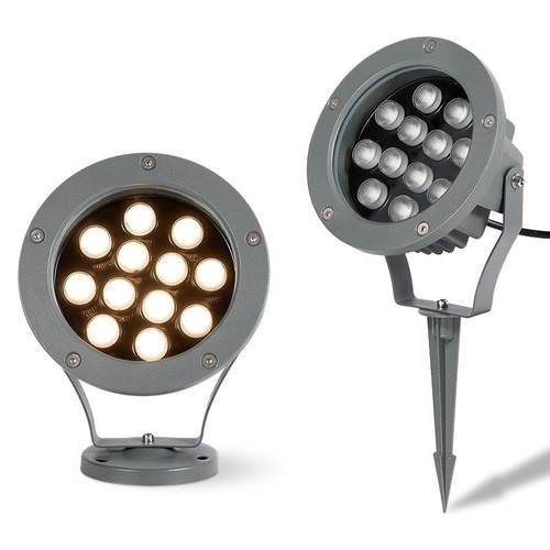 户外照树灯防水园林rgb圆形投光灯花园庭院装饰亮化七彩插地灯