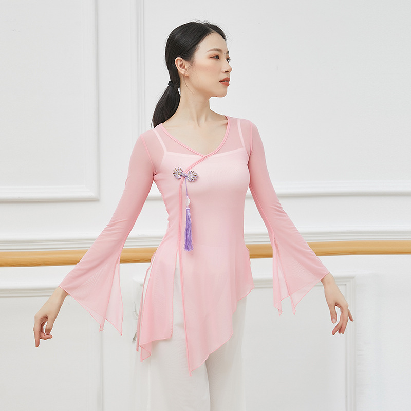 日本无印MUJIE古典舞服身韵纱衣服装女上衣练功中国风舞蹈民族网
