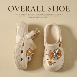 拖鞋 日本品质厚底洞洞鞋 eva防滑增高跟沙滩凉鞋 蝴蝶女款 2025夏季