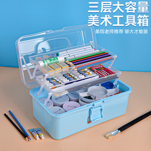 日本品质美科美术工具箱折叠收纳盒家用多功能收纳箱塑料医药箱子