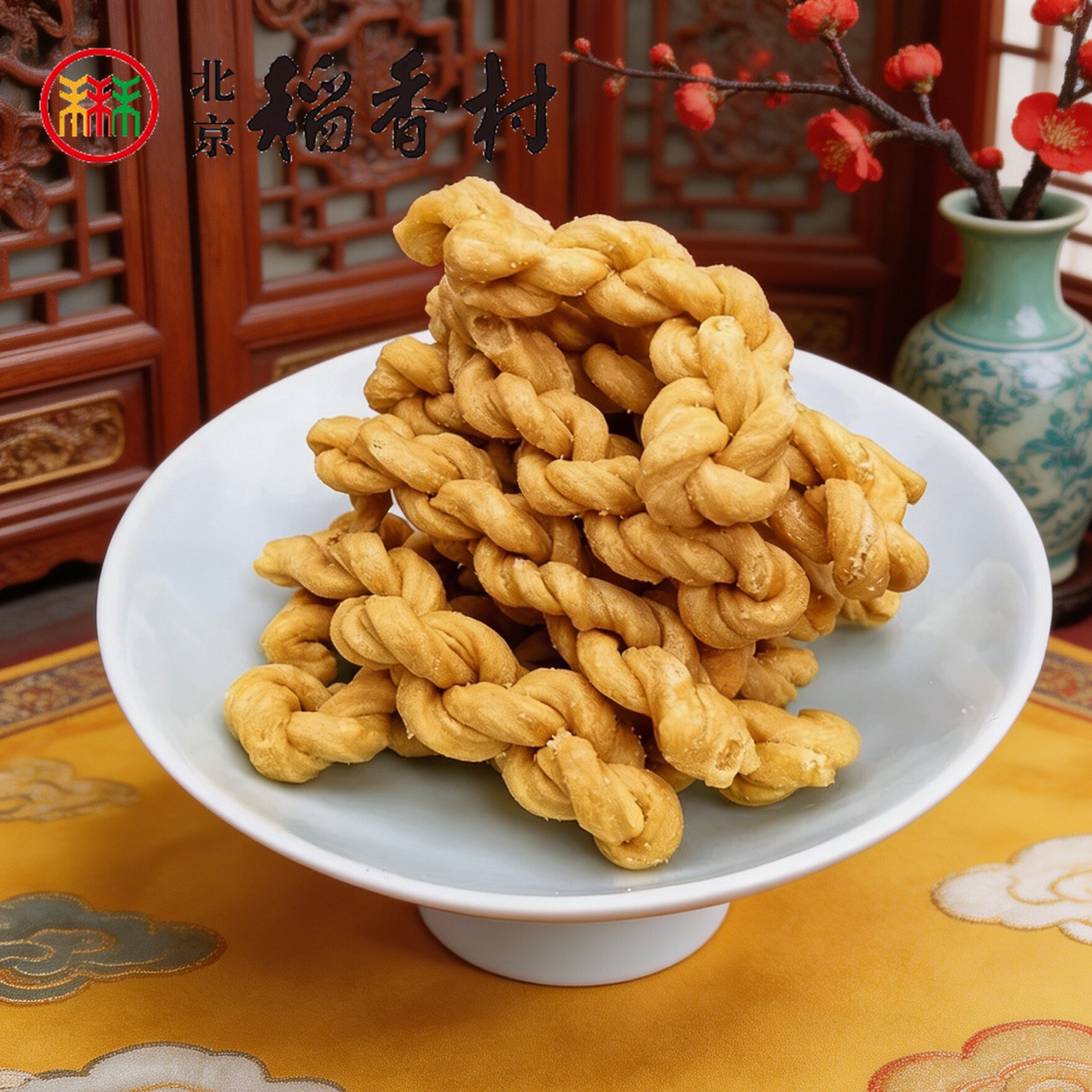 三禾北京稻香村糕点奶油麻花传统点心零食小吃特产真空251g