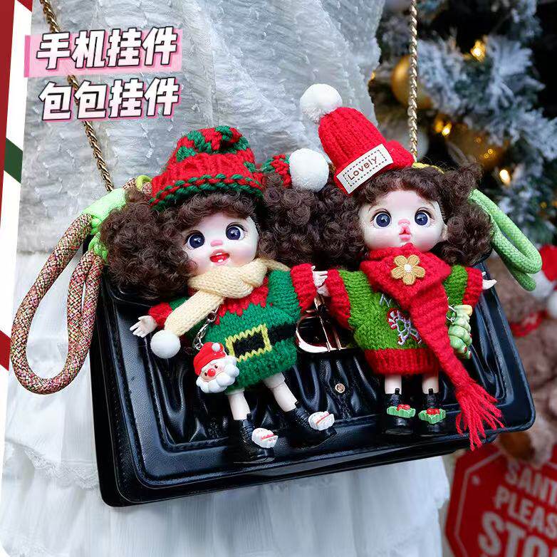 正版圣诞娃娃手机挂件潮玩创意