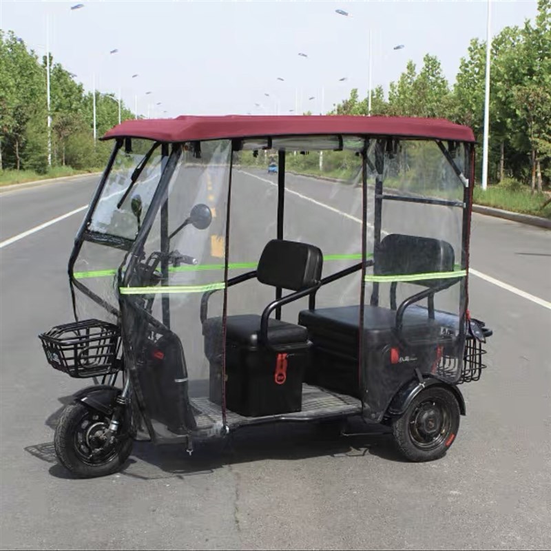 电动三轮车车棚i雨帘车小巴士电动车篷全透明围帘防风保暖加厚双