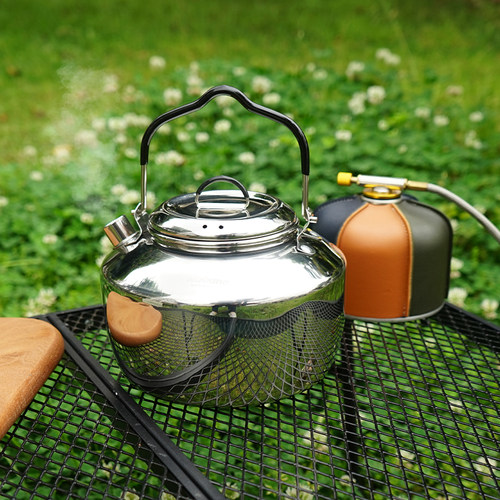 户外1.5L水壶304不锈钢露营野炊便携式茶壶烧水壶自X驾野营咖啡壶