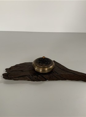 侘寂风小干泡茶盘茶托茶海功夫茶具千年阴沉O木乌木实木壶承杯托