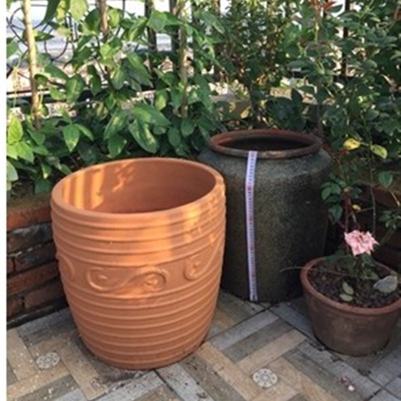 素烧红陶花盆-红泥陶盆-素烧陶器-欧式陶罐欧R式花盆园林景观盆