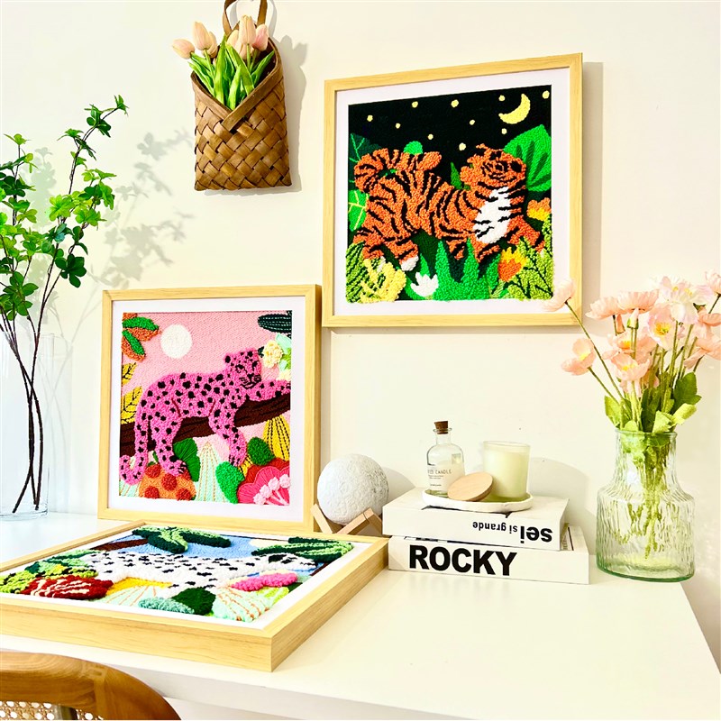 戳戳绣手工diy材料包复古装饰画立体刺绣毛线画Y家居装饰挂画图片