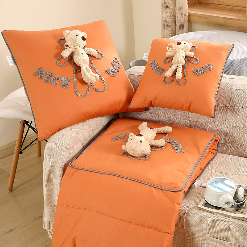 全棉两用毛巾绣抱枕被子可机洗纯棉办H公室四季午休枕头靠垫被车,居家布艺,抱枕被,淘宝优惠券,粉丝福利购,淘宝优惠卷