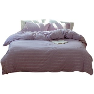 日式A类天竺棉2米被罩150200被E套单件纯棉床单1.8床笠款四件套