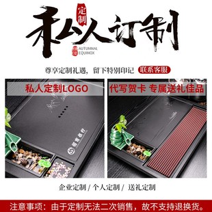 家用办公室会客全自动烧水壶一体乌金石T电木茶盘茶台整 茶具套装