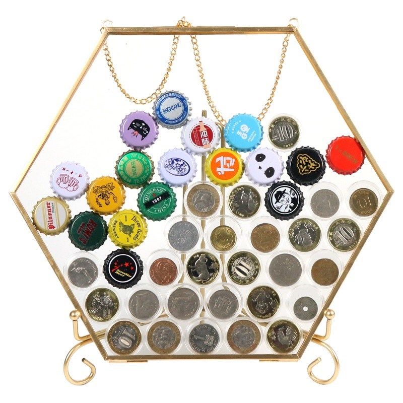 生肖纪念币展示框啤酒盖硬币w收纳盒玄关酒柜装饰新房摆件玻璃相