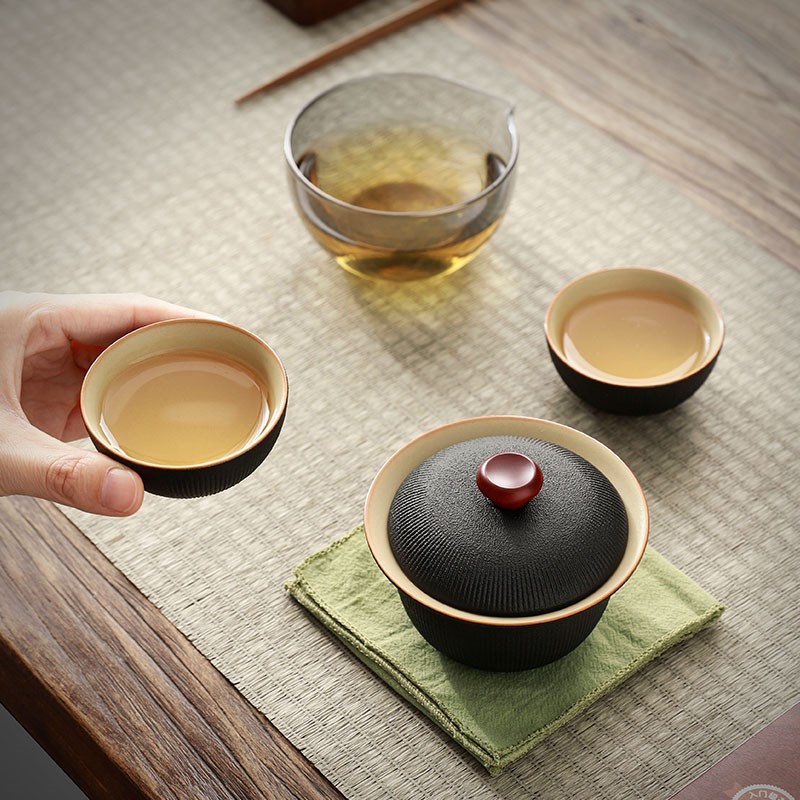 旅行茶具套装快客杯户外喝茶泡茶杯E家用一壶二杯功夫茶壶便携式