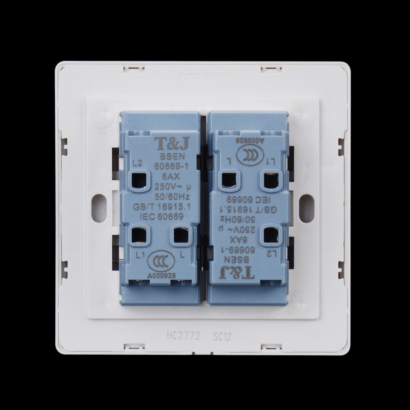 86型一二位窗帘回弹开关 香槟z灰色双键电动纱窗百叶升降控制面板