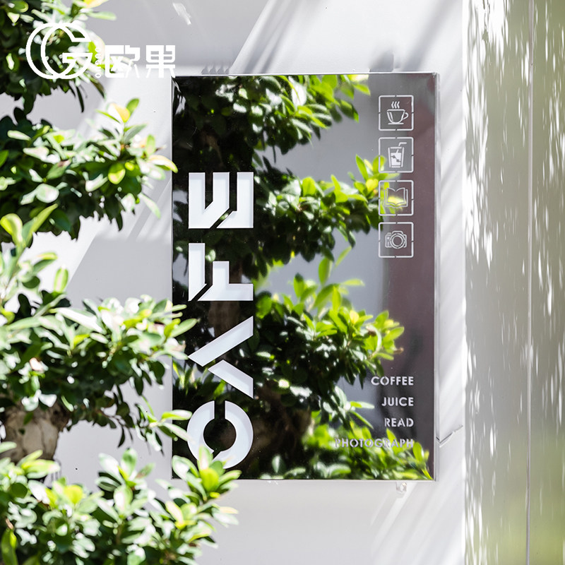 镂空灯箱门头招牌定做镜面tins广告牌制作户外贴墙展示牌不锈钢