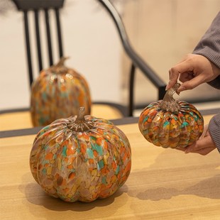 创意丰收琉璃南瓜桌n面摆件高级感客厅玄关酒柜装 饰品乔迁新居礼