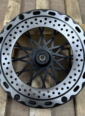 深远009电动车前轮毂反刹碟刹前轮钢D圈10寸300-10反扣碟刹铝轮毂