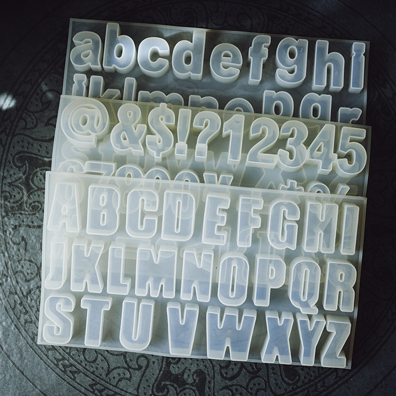 水晶滴胶大小写字母模具镜面吊坠制作H创意饰品数字符号水泥石膏