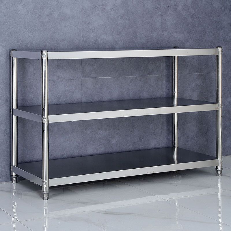 加厚不锈钢货架三层厨房s饭店商用仓储杂物收纳锅架置物架落地定