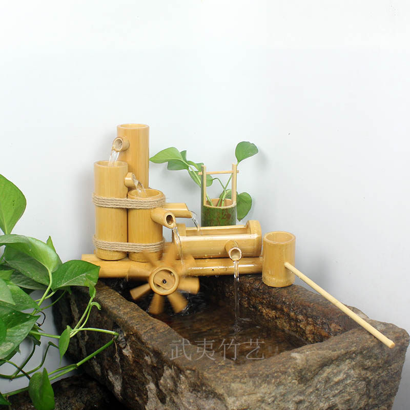 竹子流水过滤器摆件 鱼缸石槽造景G 水轮水车加湿器 鱼缸流水,家居饰品,装饰摆件,淘宝优惠券,粉丝福利购,淘宝优惠卷