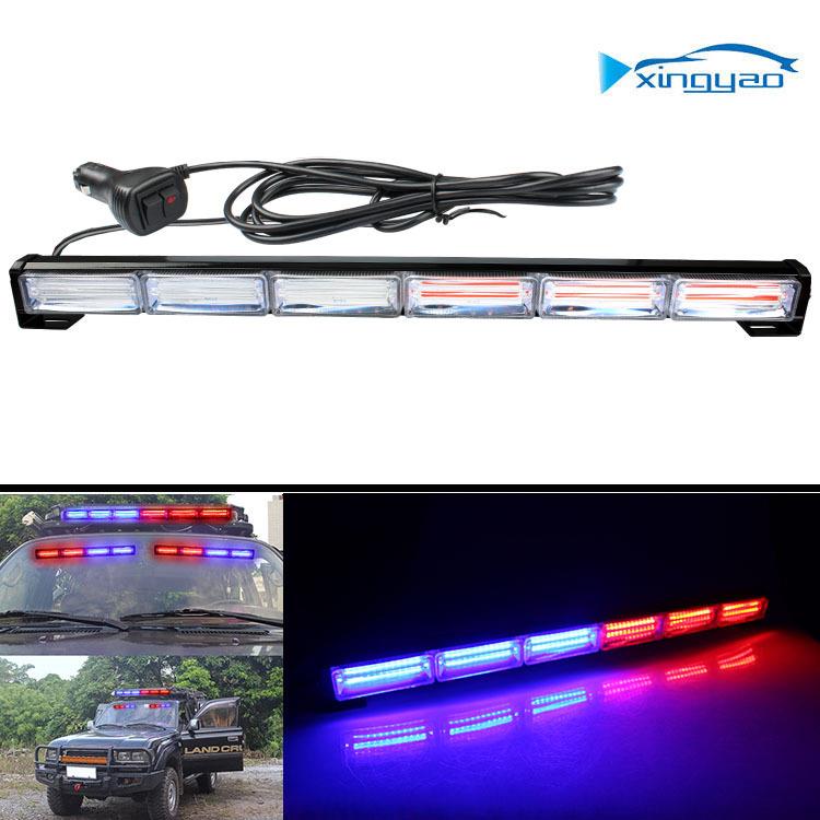 6节单面汽车爆闪灯COB中网led车灯工程车警示吸顶杠灯信号灯