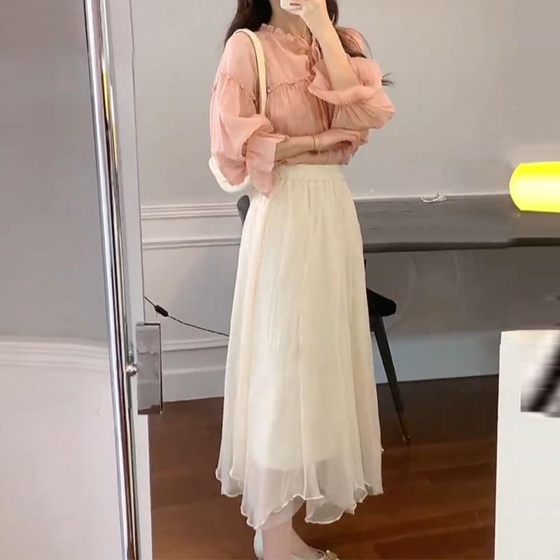 夏装女2025新款高级感活泼减龄气质名媛韩剧小香风衬衫半身裙套装