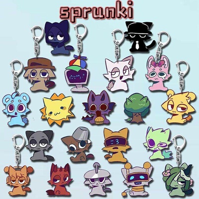 sprunki节奏盒子周边亚克力钥匙扣全员可爱学生书包挂件饰品礼物