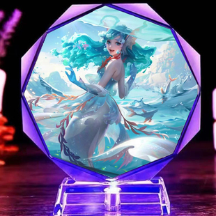 王者荣耀女英雄朵莉亚瑶貂蝉妲己大乔创意发光摆件模型送同学礼物