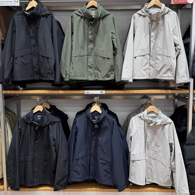 试衣间新款防风立领茄克连帽外套