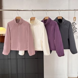 大厂订单！软壳万粒绒外套双面穿摇粒绒秋冬内胆防风加绒外套女