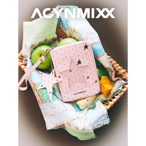 Acynmixx星星波点护照夹钱包一体