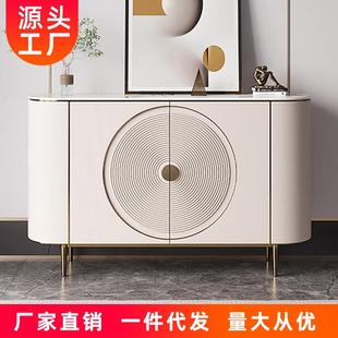 储物柜现代简约客厅靠墙茶水柜酒柜备餐柜窄靠墙 中古餐边柜美式
