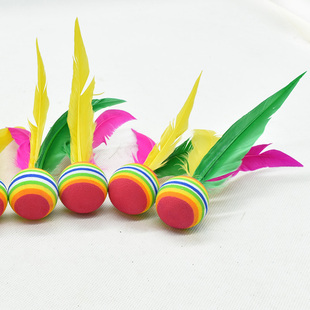 大头三毛球18只装高弹耐打乒羽球毽子板拍球羽板球鸡毛板球板羽球