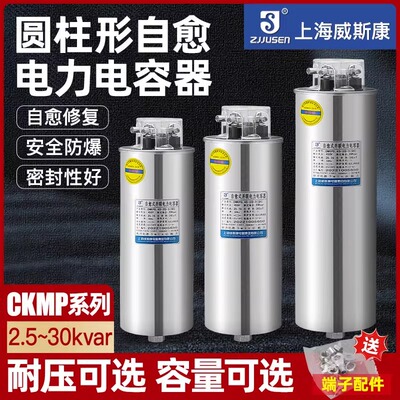 上海威斯康三相自愈式低压并联电力电容CMKP圆柱型无功补偿柜400V