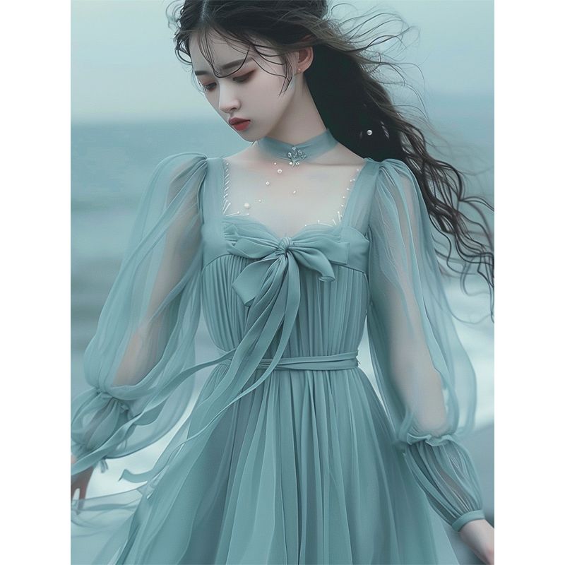 春季女装法式仙女长裙温