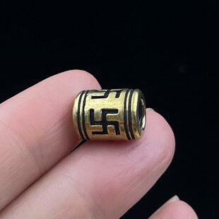 黄铜做旧万字佛珠桶珠隔珠文玩手串金刚菩提配饰手链DIY伞绳刀坠