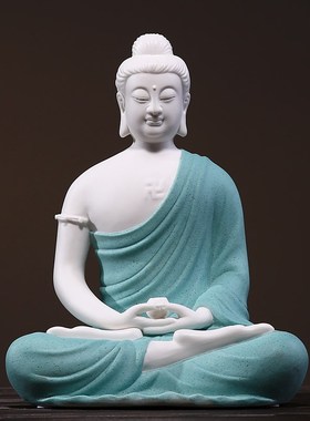速发释迦摩尼佛像陶瓷大日如来佛祖玄关摆件新中式禅意工艺品客厅