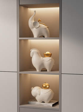 速发吉祥如意乔象摆件高级感客套招财电视柜酒柜装饰厅装大迁新居