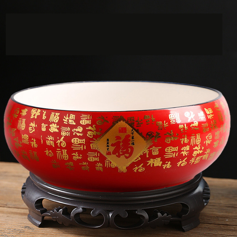 速发水仙花盆铜钱草睡莲碗莲家粗陶瓷水培绿植器创皿意特大号盆用